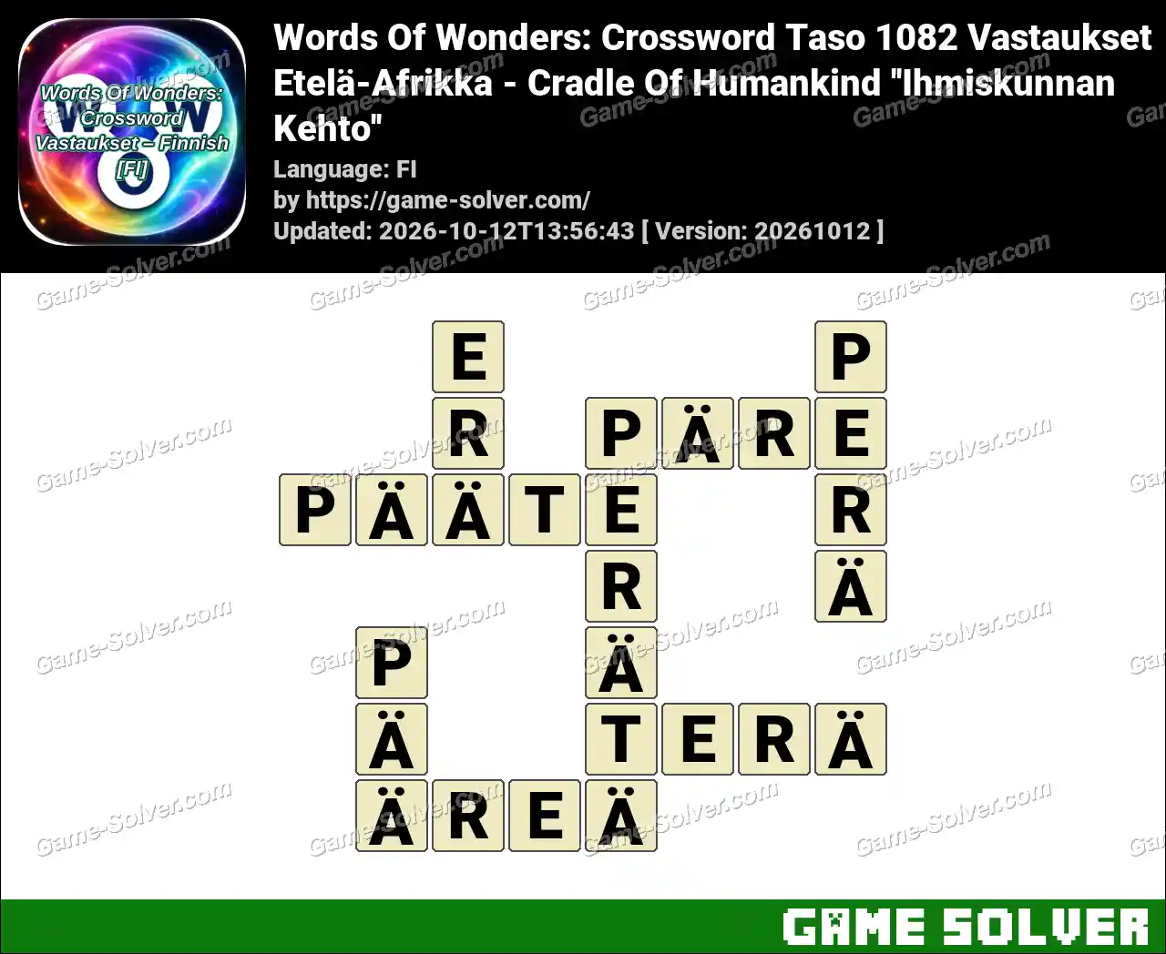 Words Of Wonders: Crossword Taso 1082 Vastaukset – Etelä-Afrikka – Cradle Of Humankind ”Ihmiskunnan Kehto”